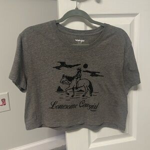 Wrangler Gray Lonesome Cowgirl Crop Top!!